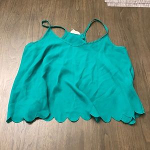 LA Hearts flowy and split back top